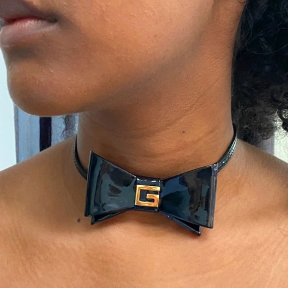 GUCCI Patent Leather Choker Necklace